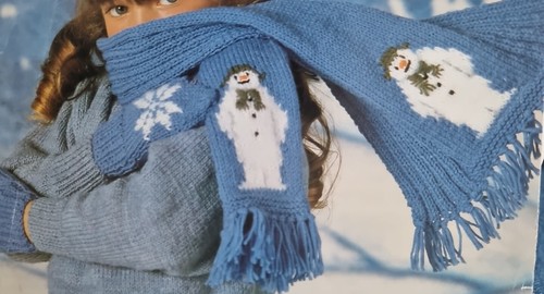 Girls boys snowman - girls, scarf