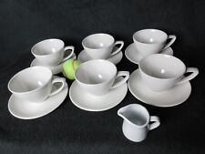 Set of 6 Churchill Art De Cuisine Menu Cup and Saucer and Creamer, White