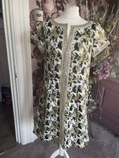 JESIRE 98% Cotton Yellow Floral Mix Summer/Holiday Sequinned Dress Size 8 BNWT