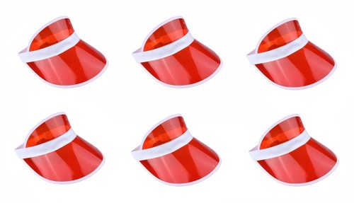 Red neon sun visors - red,