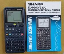 Sharp EL-9300 Graphing Scientific Calculator & Owners Manual& Solutions Handbook