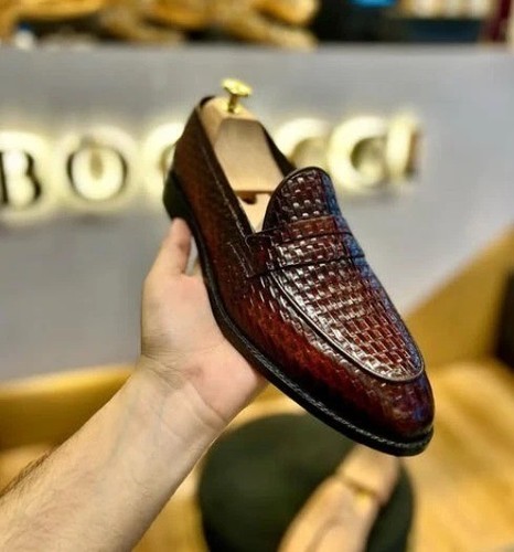 Handmade men brown - brown, crocodile
