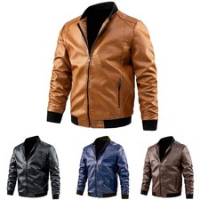 Imitation Leather Jacket Biker