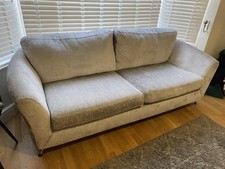 ScS Flo 4 Seater Sofa in Flo Ash Collection Fabric & Brushed Chrome Frame