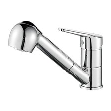 Ibergrif Roma - Kitchen Sink Mixer taps with Pull Out Spray Head, Chrome, Silver