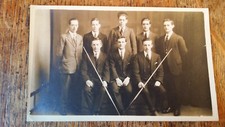1900'S - 1920'S ANTIQUE RPPC POSTCARD PHOTOGRAPH SNOOKER CLUB BURNLEY LANCASHIRE