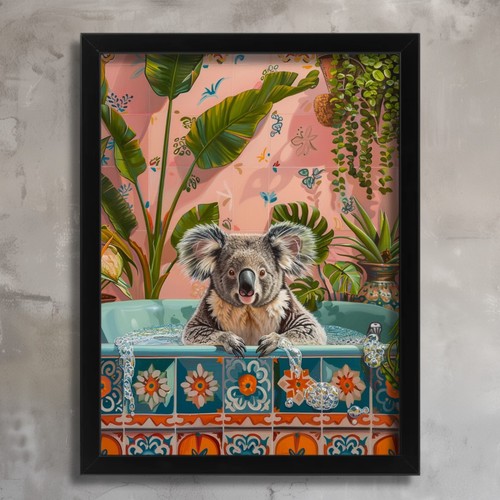 Koala bathtub art print - art,