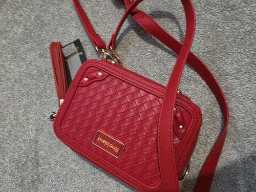 River island red woven faux - river,