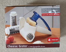 Rotary Cheese Grater, Shreds, Grates & Planes 3 Interchangeable Drums