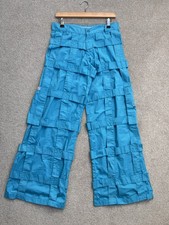 Criminal Damage Men’s Lattice Blue Wide Tech Pants Cyber Y2K W30” L33” RRP: £55