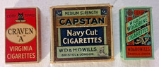 3 empty vintage cigarette
