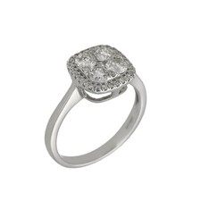 18ct White Gold Diamond Halo