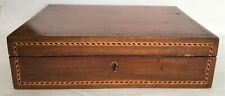 Edwardian Rectangular Mahogany Veneer Box - Lined - Fishmongers Guild Crest