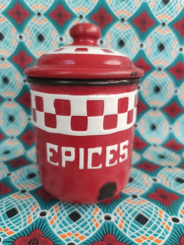 French vintage enamel ware red - french,