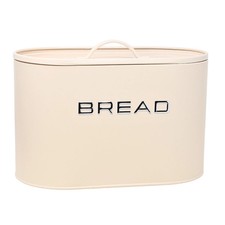 Bread Bin Cream Metal Kitchen