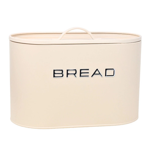 Bread bin cream metal - bread,
