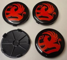 4x Vauxhall Alloy Wheel Center Cap Hub Centre Caps Brand New Black Red 68mm
