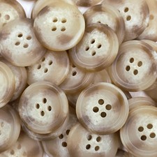 50x Buttons 20mm 4 Holes Cream