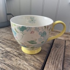 waitrose mug. Large Breakfast. Floral. Yellow Handle