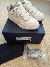 Authentic Dior B27 White Grey Leather Trainers Sneakers Dior Oblique 37 UK 4