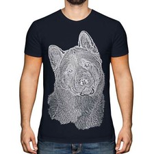 AMERICAN AKITA SKETCH MENS PRINTED T-SHIRT TOP GREAT GIFT FOR DOG LOVER SPITZ