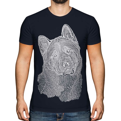 American akita sketch - akita, mens