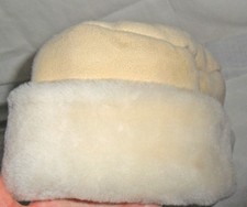 GLENCROFT ~ Handmade Double Faced Shearling Sheepskin Hat & Sheepskin Trim ~ M