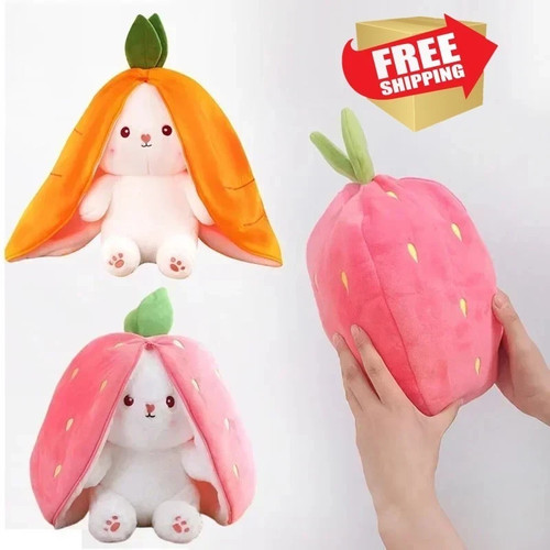 Strawberry carrot rabbit plush - strawberry,