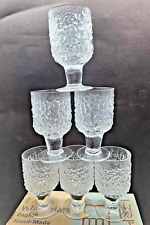 Whitefriars Glacier M155 Six Sherry Glasses in Original Box 1970's MCM