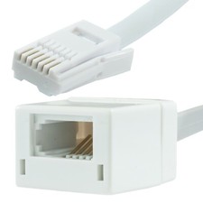 BT UK Landline Male to Female Telephone Extension Cable Phone Line 2m to 20m Lot