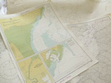 VINTAGE MILITARIA Admiralty Nautical Charts South Coast England 1970s Selection 