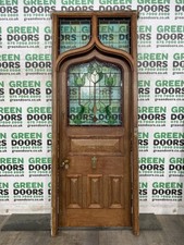 Stained glass front door solid - front,