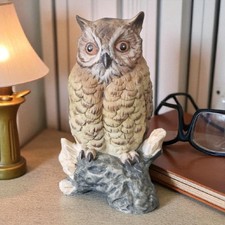 Vintage Owl Statue by Daito Porcelain Made in Japan 