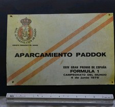 ORIGINAL 1978 Spanish Grand Prix FORMULA 1 ONE A4 Paddock Parking Pass.  Jarama