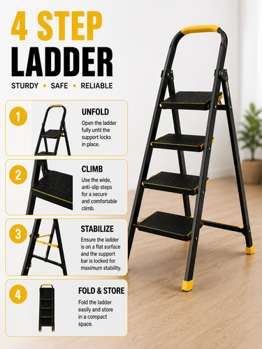 Step folding ladder with - step,