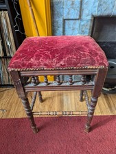 antique wooden piano stool -