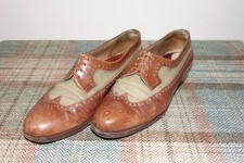 1950s Hidden seam French Oxford Brogue, Leather + Cloth, Dandy 37.5 uk 4.5
