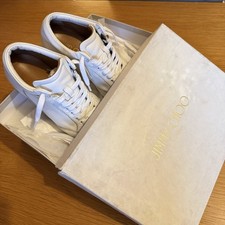 Jimmy Choo Miami White Leather Trainers Women Size Uk 4 Used Good Condition