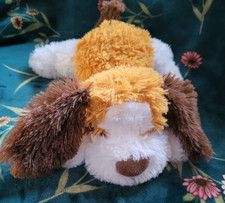 Asda Laying Dog Puppy Plush Soft Toy Brown Orange White