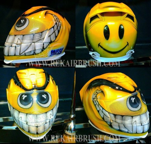 Smiley face airbrushed custom - airbrushed,