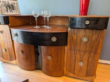 FULLY RESTORED Vintage Antique WALNUT 1930s Art DECO Sideboard/ Dressing Table