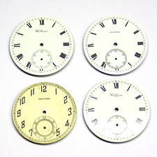 4 Vintage Enamel Dials for Waltham size 12 Pocket Watches