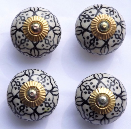 Ceramic knobs glass pulls - ceramic,