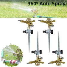 Garden Lawn Sprinkler Metal Spike  360° Rotation Hose Water Irrigation System UK