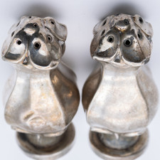 Vintage Silver Hans Jensen Danish Scandinavian Salt & Pepper Pots Cruet