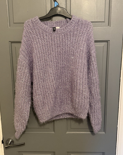 Purple fuzzy chunky knit - purple,