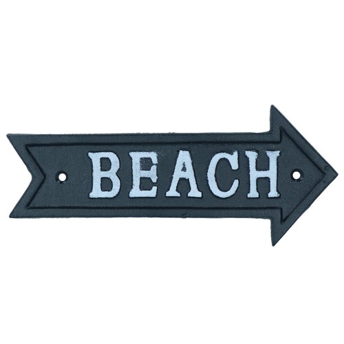 Beach arrow sign - cast, iron