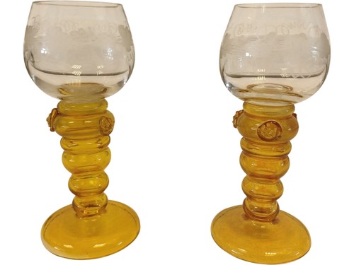 Vintage etched wine glasses - etched,