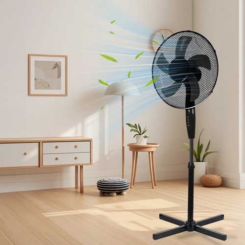 Black oscillating pedestal - black, fan