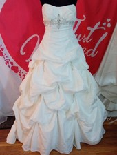Wedding dress size 14 ivory taffeta Ellis, see measurement chart, P